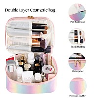 Imerelez Travel Makeup Bag Cosmetic Bag Makeup Bags For Women Cosmetics Cases Portable Waterproof Foldable Rainbow