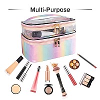 Imerelez Travel Makeup Bag Cosmetic Bag Makeup Bags For Women Cosmetics Cases Portable Waterproof Foldable Rainbow