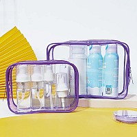 Clear Travel Bags For Toiletries Lightweight Clear Toiletry Bag 2 Pack Multipurpose Transparent Tsa Cosmetic Bag Clear Pouch F