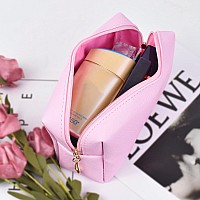 Elilier Initial Makeup Bag Girls Gift Personalized Initial Bags With Zipper Cute Makeup Pouch Pu Leather Waterproof Cosmetic