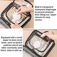 Veki Tsa Approved Toiletry Bag Transparent Makeup Bag Double Travel Cosmetic Bags Case Waterproof Toiletries Bag Large Capacity