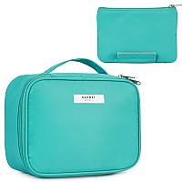 Narwey Travel Makeup Bag Large Cosmetic Bag Make Up Case Organizer For Women Teal