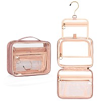 Cubetastic Clear Cosmetic Bags Hanging Toiletry Bag For Travelling Transparent Makeup Organizer Case Waterresistant Portable