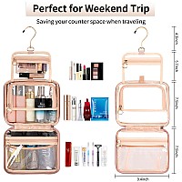 Cubetastic Clear Cosmetic Bags Hanging Toiletry Bag For Travelling Transparent Makeup Organizer Case Waterresistant Portable