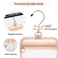 Cubetastic Clear Cosmetic Bags Hanging Toiletry Bag For Travelling Transparent Makeup Organizer Case Waterresistant Portable