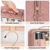 Cubetastic Clear Cosmetic Bags Hanging Toiletry Bag For Travelling Transparent Makeup Organizer Case Waterresistant Portable