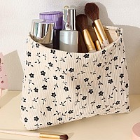 Mhdgg Makeup Bag Cosmetic Bag For Womenlarge Capacity Floral Cosmetic Bag Makeup Bags Women Travel Accessories Organizer Storag