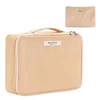 Queboom Travel Makeup Bag Cosmetic Bag Makeup Bag Toiletry Bag For Women And Men Beige