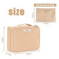 Queboom Travel Makeup Bag Cosmetic Bag Makeup Bag Toiletry Bag For Women And Men Beige