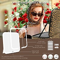 Momira Travel Makeup Bag Cosmetic Bag Makeup Organizer Bag With Large Lighted Mirrorleopard Lightbrown