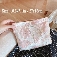 Stardw Flower Cosmetic Bags Makeup Bags For Women And Girls Travel Makeup Bag Large Capacity Canvas Makeup Bag Makeup Organizer