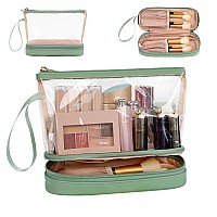 Ethereal Clear Makeup Bag Green Makeup Bag For Purse Travel Makeup Bag For Women Tsa Approved Cosmetic Bag Waterproof Small Toi