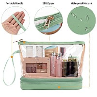 Ethereal Clear Makeup Bag Green Makeup Bag For Purse Travel Makeup Bag For Women Tsa Approved Cosmetic Bag Waterproof Small Toi