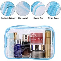 Tbestmax 10 Pcs Clear Cosmetic Bags Small Makeup Bags Portable Waterproof Travel Toiletry Bags Colorful Organizer 75X 48X