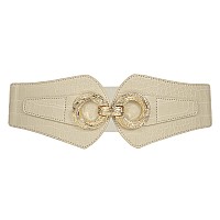 Jasgood Womens Fashion Vintage Wide Elastic Stretch Waist Belt With Interlock Buckle Halloween Belt