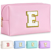 Topeast Monogrammed Gift For Women Girls Personalized Initial Makeup Bags Cosmetic Bag With Zipper Cute Makeup Pouch Pu Leath