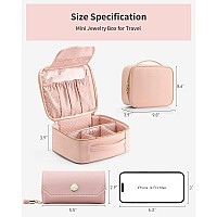 Vlando 1 Set Of Makeup Bag And Jewelry Roll Bagpu Leather Travel Bag Pink