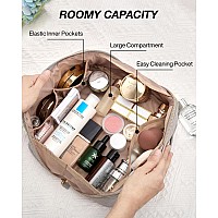 Bagsmart Makeup Bag Cosmetic Bag Travel Makeup Bagwaterresistent Makeup Bags For Women Portable Pouch Open Flat Make Up Organ