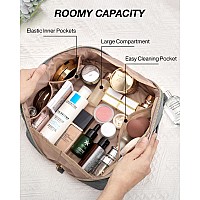 Bagsmart Makeup Bag Cosmetic Bag Travel Makeup Bagwaterresistent Makeup Bags For Women Portable Pouch Open Flat Make Up Organ