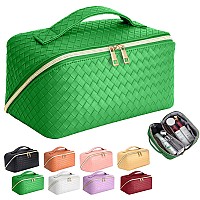 Zauknya Makeup Bag Large Capacity Travel Cosmetic Bag Portable Leather Waterproof Women Travel Makeup Bag Organizer With Han