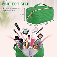 Zauknya Makeup Bag Large Capacity Travel Cosmetic Bag Portable Leather Waterproof Women Travel Makeup Bag Organizer With Han