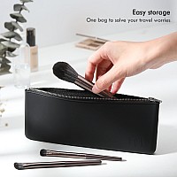 Corneria Silicone Makeup Brush Bag Luxury Zipper Makeup Brush Holder For Travel Portable Makeup Brushes Pouch Organizer