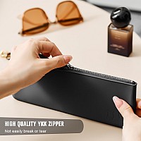 Feryes Silicone Makeup Brush Bag Elegant Cosmetic Brushes Pouch Bag With Ykk Zipper Travel Makeup Tools Organizer Bag Black