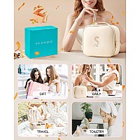 Vlando Travel Gifts For Womentravel Makup Organizer Bagwaterproof Makeup Storage Cosmetic Baginitial Mothers Day Gifts Gradua