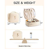 Vlando Travel Gifts For Womentravel Makup Organizer Bagwaterproof Makeup Storage Cosmetic Baginitial Mothers Day Gifts Gradua