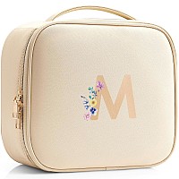 Vlando Wedding Giftsinitial Makeup Bag With Zipper Waterproof Travel Toiletry Bag Bridesmaid Gifts Travel Gifts For Women Vale