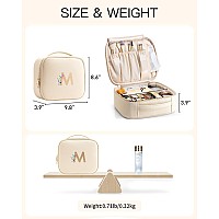 Vlando Wedding Giftsinitial Makeup Bag With Zipper Waterproof Travel Toiletry Bag Bridesmaid Gifts Travel Gifts For Women Vale