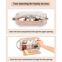 Cubetastic Clear Makeup Bag Transparent Cosmetic Case Travel Makeup Up Zipper Pouch Portable Cute Small Toiletry Bag With Han