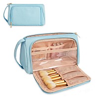 Cubetastic Small Makeup Bag Travel Cosmetic Bag With Makeup Brush Compartment Portable Cute Make Up Organizer Case For Women Gi