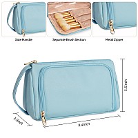 Cubetastic Small Makeup Bag Travel Cosmetic Bag With Makeup Brush Compartment Portable Cute Make Up Organizer Case For Women Gi