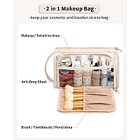 Cubetastic Clear Makeup Bag Transparent Cosmetic Case Travel Makeup Up Zipper Pouch Portable Cute Small Toiletry Bag With Han