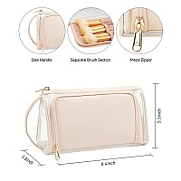 Cubetastic Clear Makeup Bag Transparent Cosmetic Case Travel Makeup Up Zipper Pouch Portable Cute Small Toiletry Bag With Han