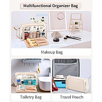 Cubetastic Clear Makeup Bag Transparent Cosmetic Case Travel Makeup Up Zipper Pouch Portable Cute Small Toiletry Bag With Han