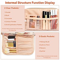 Cubetastic Makeup Bag Cosmetic Bag For Women Small Travel Make Up Storage Organizer With Makeup Brush Compartment Portable