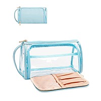 Cubetastic Clear Makeup Bags Travel Cosmetic Zipper Pouch Transparent Makeup Organizer Storage Case With Make Up Brush Compart