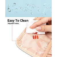 Cubetastic Clear Makeup Bags Travel Cosmetic Zipper Pouch Transparent Makeup Organizer Storage Case With Make Up Brush Compart