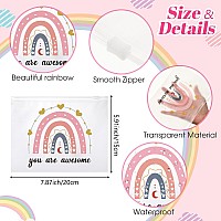 Reginary 100 Pcs Inspirational Gifts For Girls Women Travel Cheer Makeup Bag Bulk Loved Quotes Cosmetic Bags With Zipper Thank Y