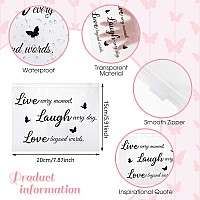 100 Pcs Inspirational Gifts For Girls Women Travel Cheer Makeup Bag Bulk Loved Quotes Cosmetic Bags With Zipper Thank You Encour