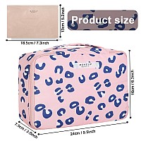 Queboom Travel Makeup Bag Cosmetic Bag Makeup Bag Toiletry Bag For Women And Men Pink Leopard