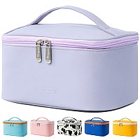 Meiyuuo Makeup Bag Cosmetic Bags Small For Women Zipper Pouch Makeup Organizer Waterproof Cute Light Lavender Purple