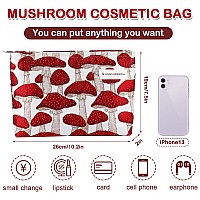 Zlfsrq Mushroom Makeup Bag Travel Cosmetic Bags For Women Cute Makeup Pouch Large Makeup Purse Aesthetic Zippered Canvas Makeup