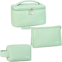 Mirason Makeup Bag Set Of 3 Cute Cosmetic Travel Toiletry Organizer Bag Pouch Set For Women Pu Leather Waterproof Toiletry Bag 3