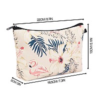 Meiyuuo Makeup Bag Set For Women Cosmetic Bags 2Pack Small Makeup Mini Pouch For Purse Pink Flamingo