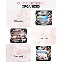 Bagsmart Small Makeup Bag Travel Cosmetic Bag Make Up Pouch Small Travel Zipper Pouchwaterresistant Toiletry Bagmakeup Organ