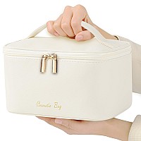 Meiyuuo Cute Makeup Bag Small Cosmetic Bags For Women Medium Pouch Toiletry Bag Waterproof Organizerlight Beige