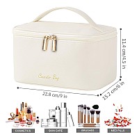 Meiyuuo Cute Makeup Bag Small Cosmetic Bags For Women Medium Pouch Toiletry Bag Waterproof Organizerlight Beige